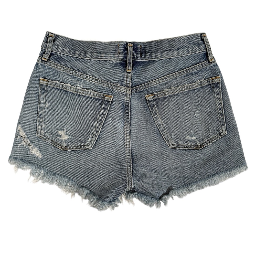 Agolde Parker Vintage Cut Off Shorts 26 Swapmeet Blue Denim Jean Button Fly High - Picture 2 of 5